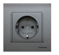 NETELSAN ANTRASIT BYOBU TOPRAKLI PRIZ 10007