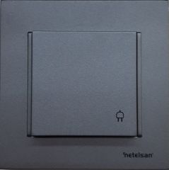 NETELSAN ANTRASIT BYOBU KAPAKLI TOPRAKLI PRIZ 20007